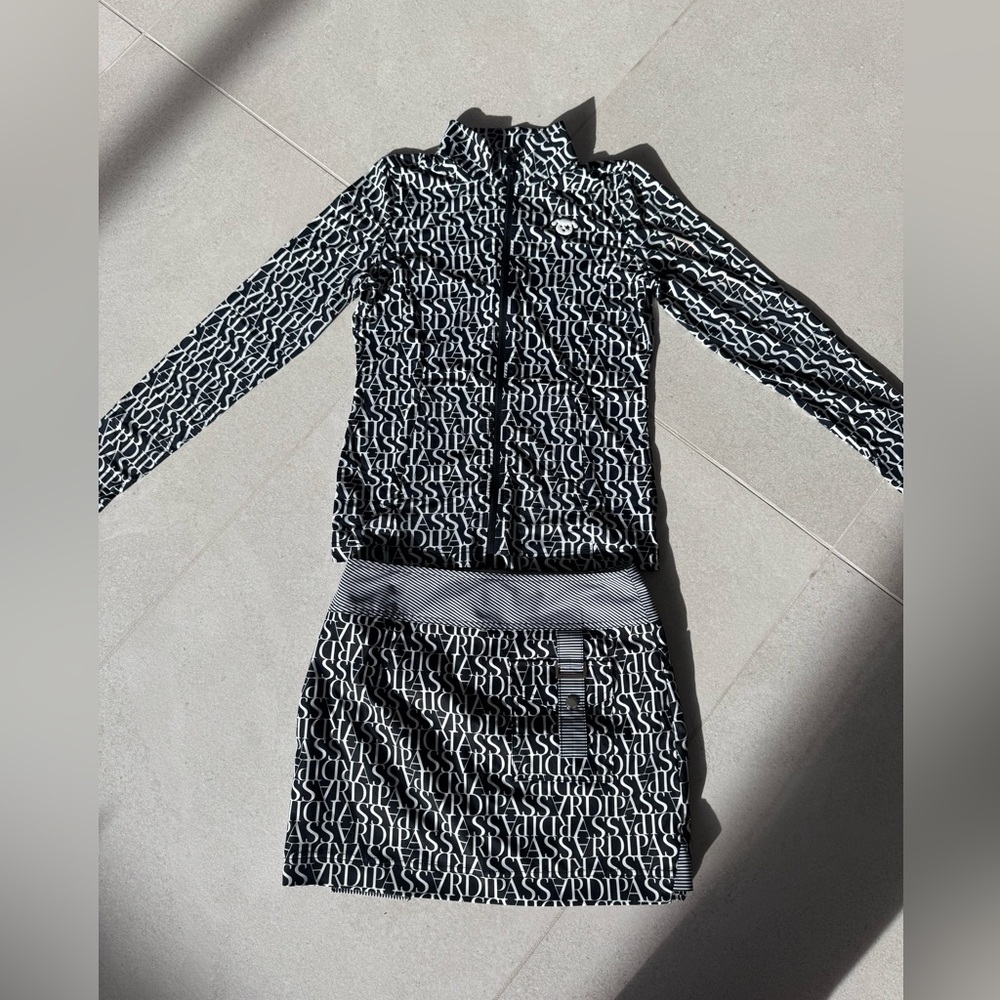 Passardi Black and White Patterned Skirt Set - Golf Wear